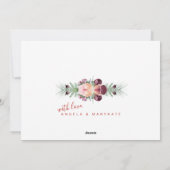 フローラ赤面ピンクのメリークリスマスフォト シーズンカード (裏面)