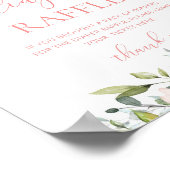 フローラ赤面ピンクの葉おむつラッフル ポスター (角)