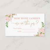 フローラ赤面ピンクはキャンディーの数を推測 エンクロージャーカード (正面)