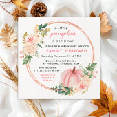 フローラ赤面ピンクカボチャ赤ちゃんシャワー 招待状