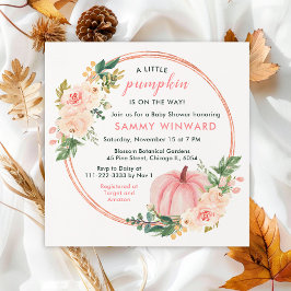 フローラ赤面ピンクカボチャ赤ちゃんシャワー 招待状