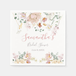 フローラ赤面ピンクグリーンエレガントブライダルシャワー スタンダードカクテルナプキン