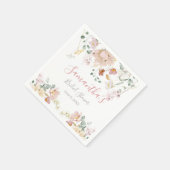 フローラ赤面ピンクグリーンエレガントブライダルシャワー スタンダードカクテルナプキン (角)