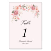 フローラ赤面ピンクテー結婚ブル テーブルナンバー (正面)