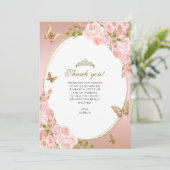 フローラ赤面ピンクバタフライ金ゴールドキンセニェラ写真 サンキューカード (スタンド正面)