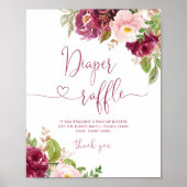 フローラ赤面ピンクバーガンディおむつラッフルポスター ポスター (正面)