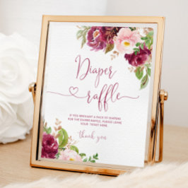 フローラ赤面ピンクバーガンディおむつラッフルポスター ポスター