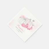 フローラ赤面ピンクパンプキンガールベビーシャワー スタンダードカクテルナプキン (角)