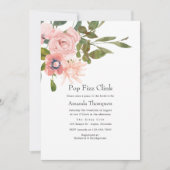 フローラ赤面ピンクフポップ・アートのァズリンクブライダルシャワー 招待状 (正面)