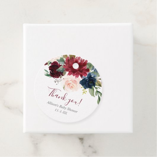 フローラ赤面ピンクブルゴーニュ海軍ブルー フェイバータグ (インサイチュ)