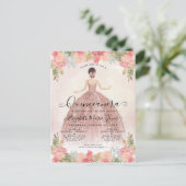 フローラ赤面ピンクプリンセス誕生日キンセアニェラ インビテーションポストカード (スタンド正面)