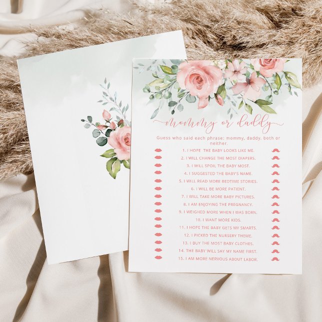 フローラ赤面ピンクママまたはパパ赤ちゃんシャワーゲーム (クリエイターアップロード済み)