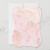 フローラ赤面ピンクラブイン開花ブライダルシャワー 招待状 (裏面)