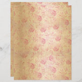 フローラ赤面ピンクローズダマスク金ゴールドきらめく (正面/裏面)