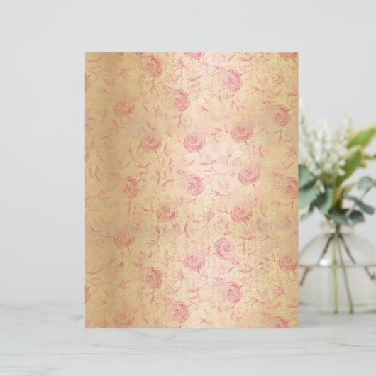 フローラ赤面ピンクローズダマスク金ゴールドきらめく (スタンド正面)