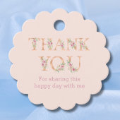 フローラ赤面ピンクローズブライダルシャワーサンキューユー フェイバータグ