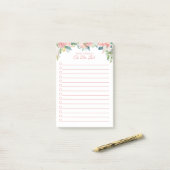 フローラ赤面ピンクローズDOリスト ポストイット (デスク上)