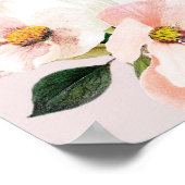 フローラ赤面ピンクワイルドフラワーブライダルシャワー歓迎 ポスター (角)