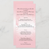 フローラ赤面ピンクヴィンテージウェディングメニュー メニュー (正面/裏面)