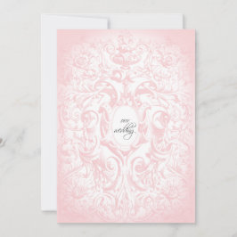 フローラ赤面ピンクヴィンテージウェディング招待状 招待状