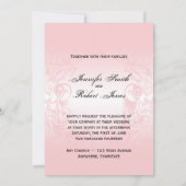 フローラ赤面ピンクヴィンテージウェディング招待状 招待状 (裏面)