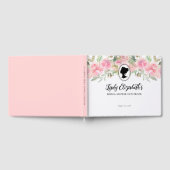 フローラ赤面ピンクヴィンテージリージェンシーブライダルシャワー ゲストブック (全面)