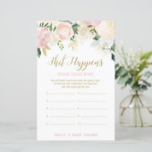 フローラ赤面ピンク及び金ゴールドベビーシャワーゲームプリント (スタンド正面)