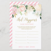 フローラ赤面ピンク及び金ゴールドベビーシャワーゲームプリント (正面/裏面)