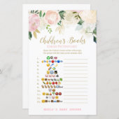 フローラ赤面ピンク及び金ゴールドベビーシャワーゲームプリント (正面/裏面)