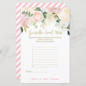 フローラ赤面ピンク及び金ゴールドベビーシャワーゲームプリント (正面/裏面)