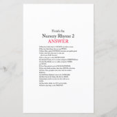 フローラ赤面ピンク及び金ゴールドベビーシャワーゲームプリント (裏面)