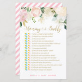 フローラ赤面ピンク及び金ゴールドベビーシャワーゲームプリント (正面/裏面)