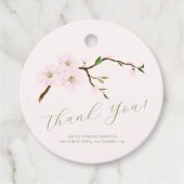 フローラ赤面ピンク感謝していブライダルシャワー フェイバータグ (正面)