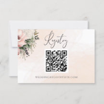 フローラ赤面ピンク結婚のレジストリエンクロージャカード