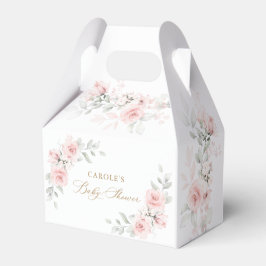 フローラ赤面ピンク緑の金ゴールドベビーシャワー フェイバーボックス