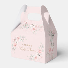 フローラ赤面ピンク緑の金ゴールドベビーシャワー フェイバーボックス