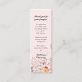 フローラ赤面ピンク記念祈りの言葉カードブックマーク コーリングカード (正面)