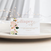 フローラ赤面ピンク赤ちゃんシャワーおむつラッフルチケット エンクロージャーカード