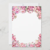 フローラ赤面ピンク金ゴールドグリッターティアラキンセアニラ 招待状 (裏面)