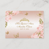 フローラ赤面ピンク金ゴールドティアラバタフライキンセアニラ エンクロージャーカード (裏面)