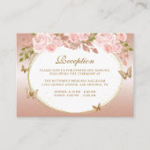 フローラ赤面ピンク金ゴールドティアラバタフライキンセアニラ エンクロージャーカード (正面)