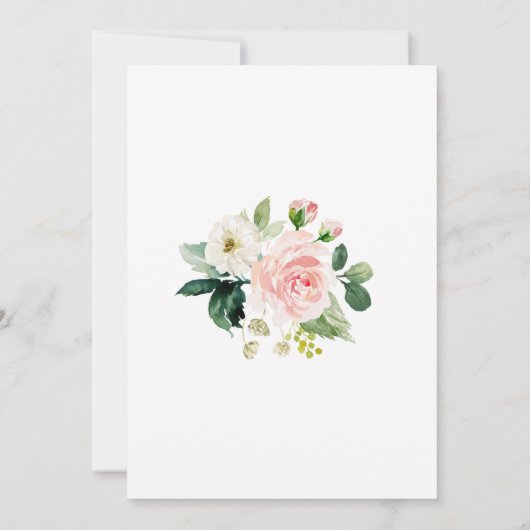 フローラ赤面ピンク金ゴールドバプテスマ招待状for Girl 招待状 (裏面)