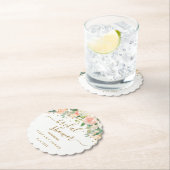 フローラ赤面ピンク金ゴールド紙吹雪ブライダルシャワー ペーパーコースター (インサイチュ)