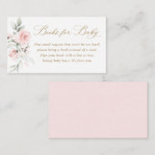 フローラ赤面ピンク金ゴールド赤ちゃんシャワーブックベビー エンクロージャーカード (正面/裏面)