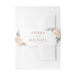 フローラ赤面ピーチクリーム金ゴールドテラコッタ結婚ズ 招待状ベリーバンド