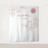 フローラ赤面ピ中国のンク結婚の背景 タペストリー (正面)