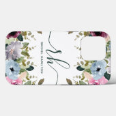 フローラ赤面ファンシーイニシャルと名前 Case-Mate iPhoneケース (裏面 (横))