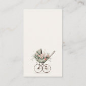 フローラ赤面ベビーカーおむつラッフルベビーシャワー エンクロージャーカード (裏面)