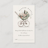 フローラ赤面ベビーカーおむつラッフルベビーシャワー エンクロージャーカード (正面)