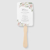 フローラ赤面ホワイト牡丹エレガントなウェディングプログラム ハンドファン (正面)